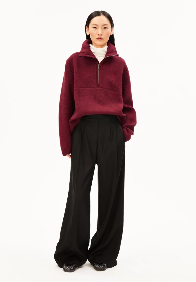 HAARLEENAA BAUMWOLL-FLEECE | velvet red