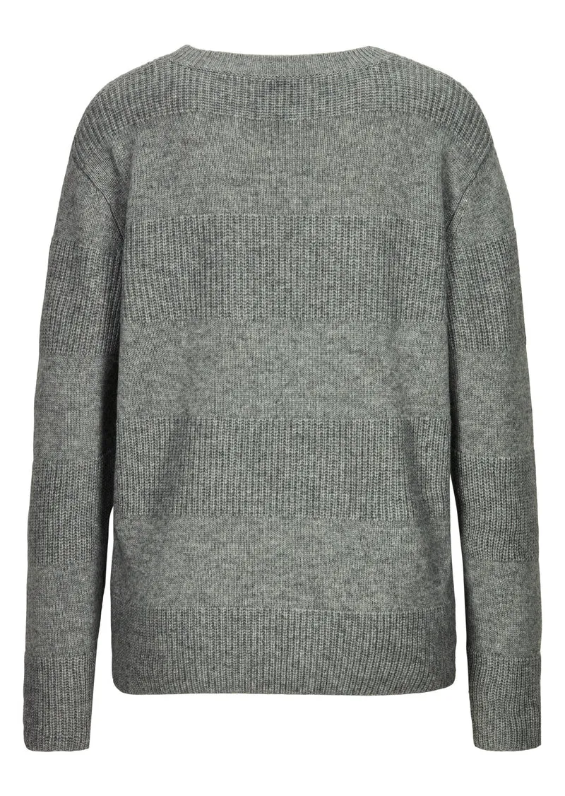 Kaschmir-Pullover mit Dekosteinen Titan