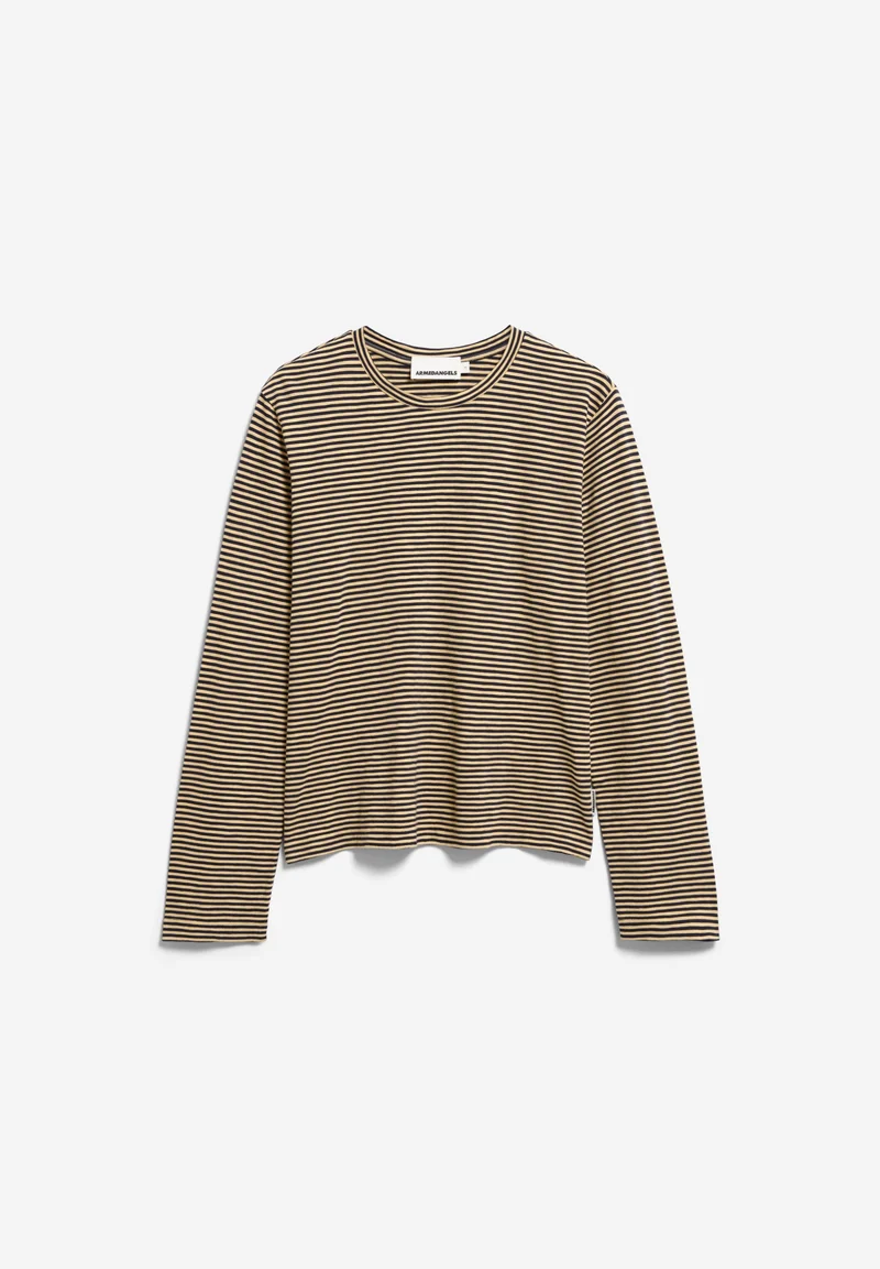 SLUB JERSEY GESTREIFTES LANGARMSHIRT | tinted navy-golden hay