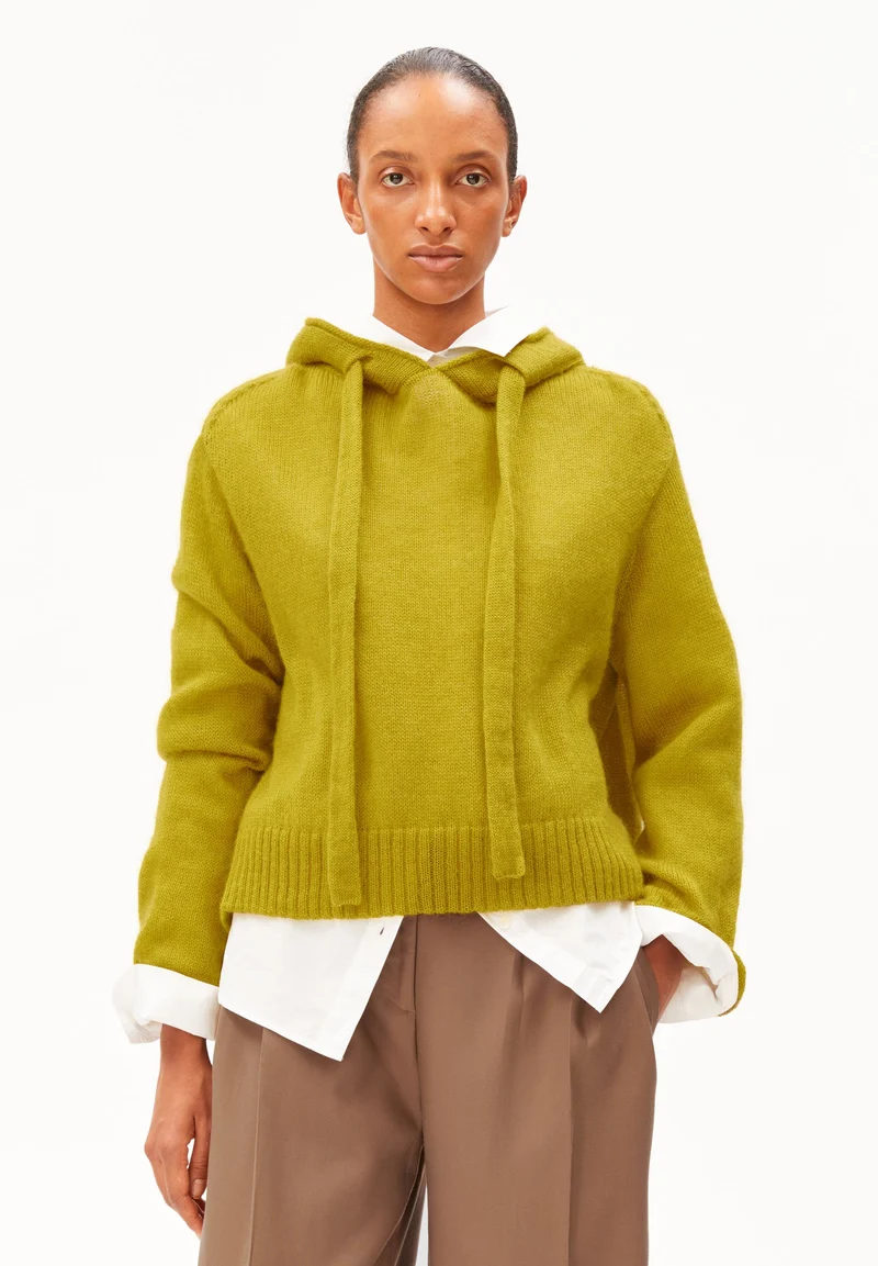 MOHAIR-MIX STRICK-HOODIE