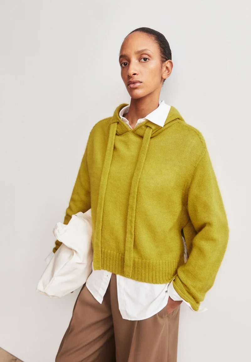 MOHAIR-MIX STRICK-HOODIE | mosslace