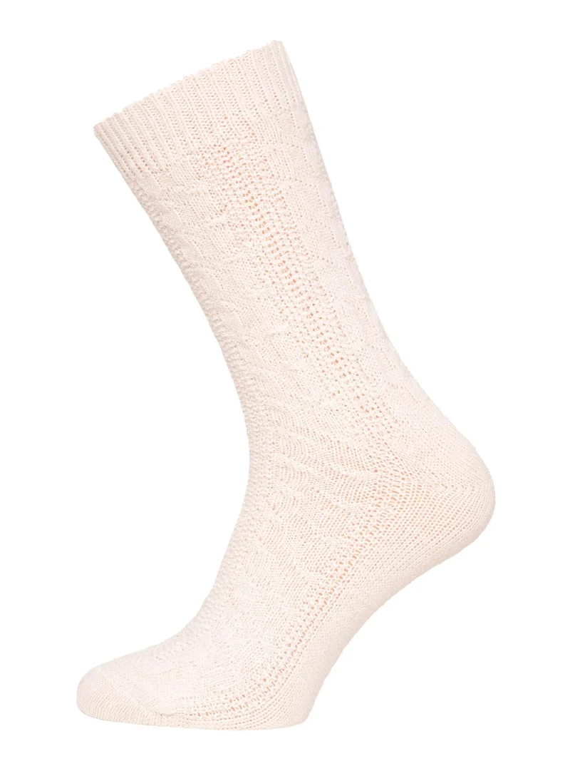 Ein Paar Wollsocke aus 70% Lammwolle mit Zopfmuster Basic