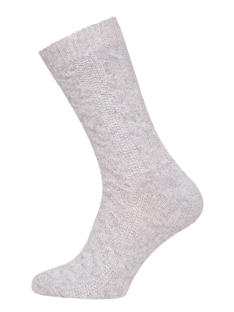 Ein Paar Wollsocke aus 70% Lammwolle mit Zopfmuster Basic