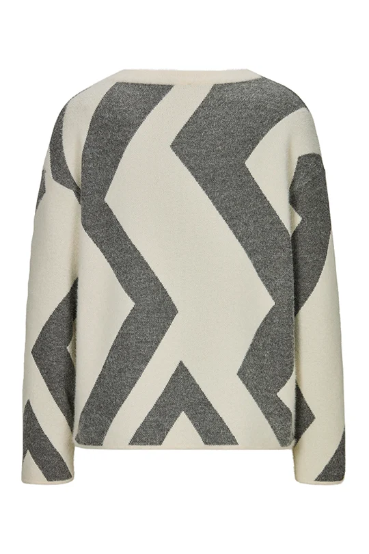Grafischer Jacquard-Pullover – Made in Germany