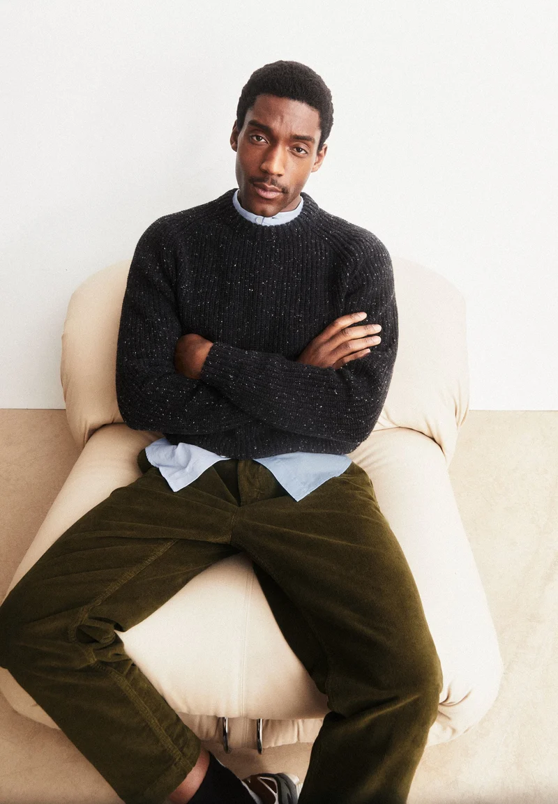 KIAANO TWEED-STRICKPULLOVER | black