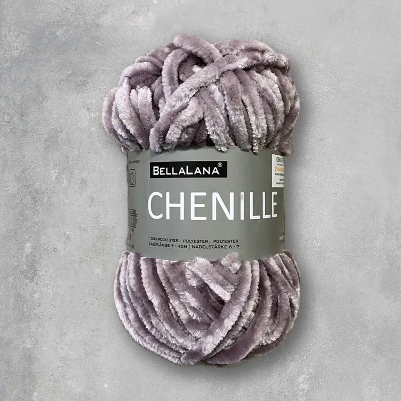 Strick-Set CHENILLE Glanz-Schal + Hut (inkl. Strickanleitung)