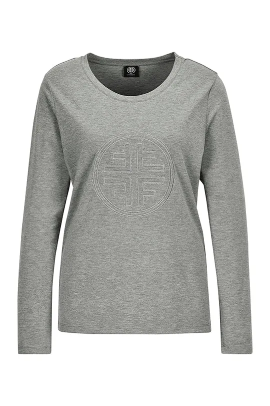 Langarmshirt mit edlem Logo-Coin