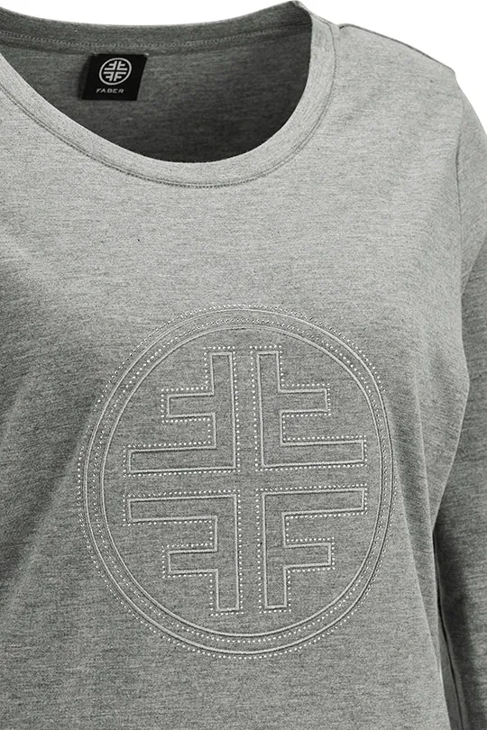 Langarmshirt mit edlem Logo-Coin