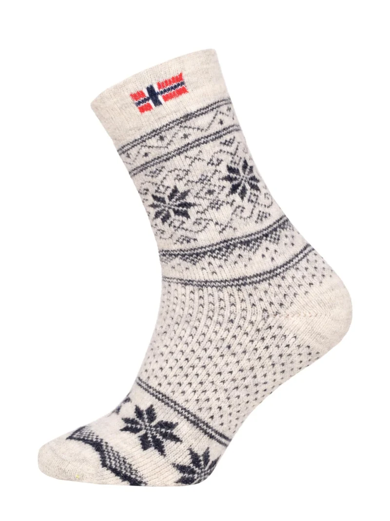 Ein Paar 80% Wollsocken Norwegen Flagge & Norweger Design