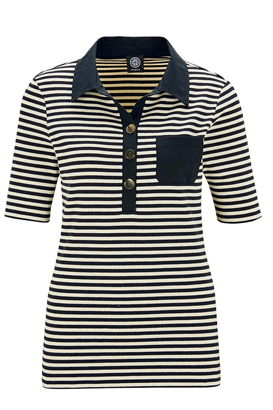 Ringel-Poloshirt in weicher Baumwollstretch-Qualität