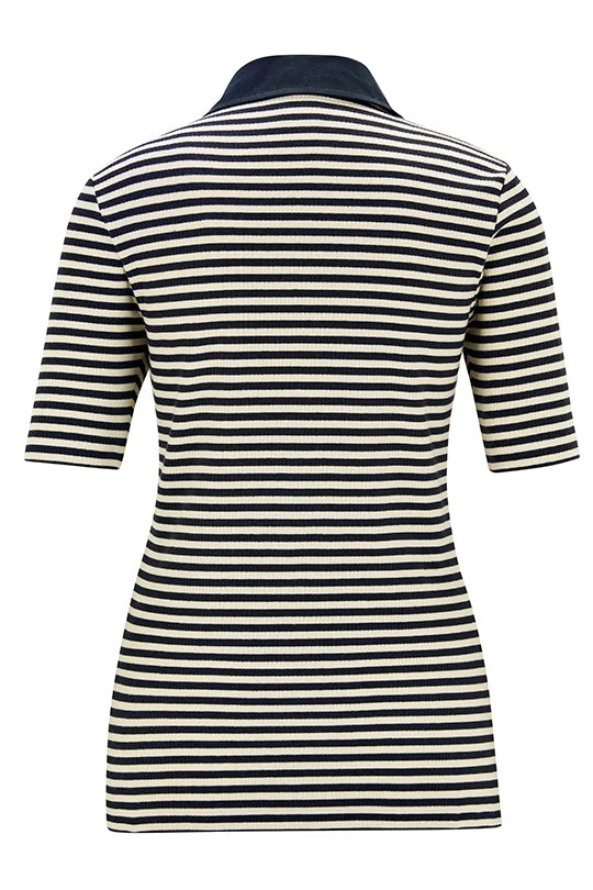 Ringel-Poloshirt in weicher Baumwollstretch-Qualität