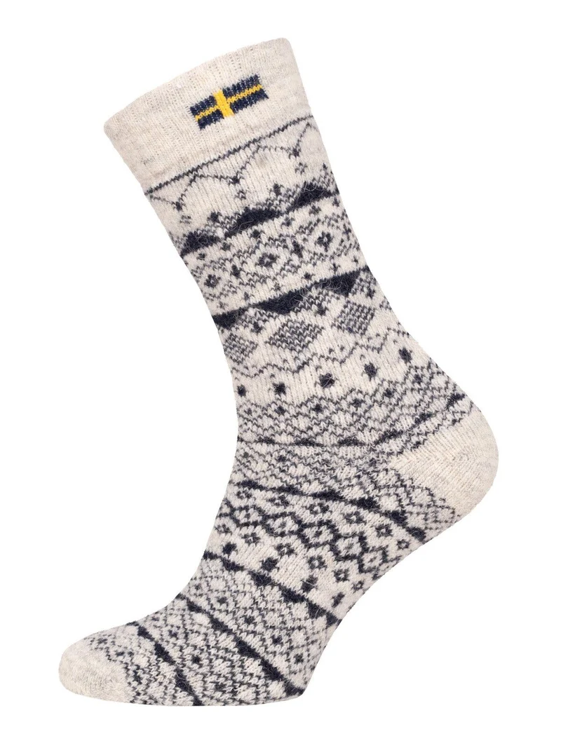 Ein Paar 80% Wollsocken Schweden Flagge Skandinavisch