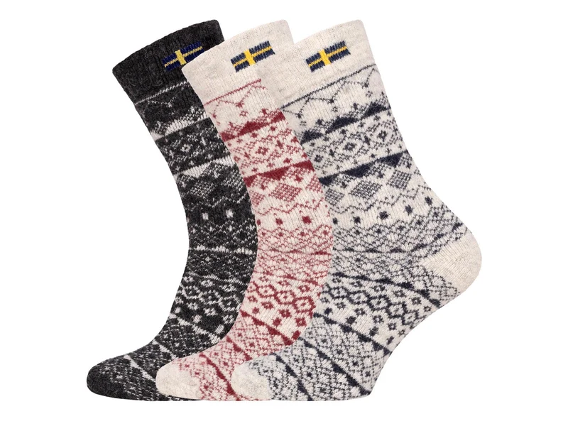 Ein Paar 80% Wollsocken Schweden Flagge Skandinavisch