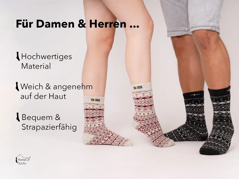 Ein Paar 80% Wollsocken Schweden Flagge Skandinavisch