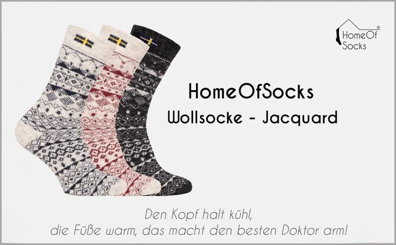 Ein Paar 80% Wollsocken Schweden Flagge Skandinavisch