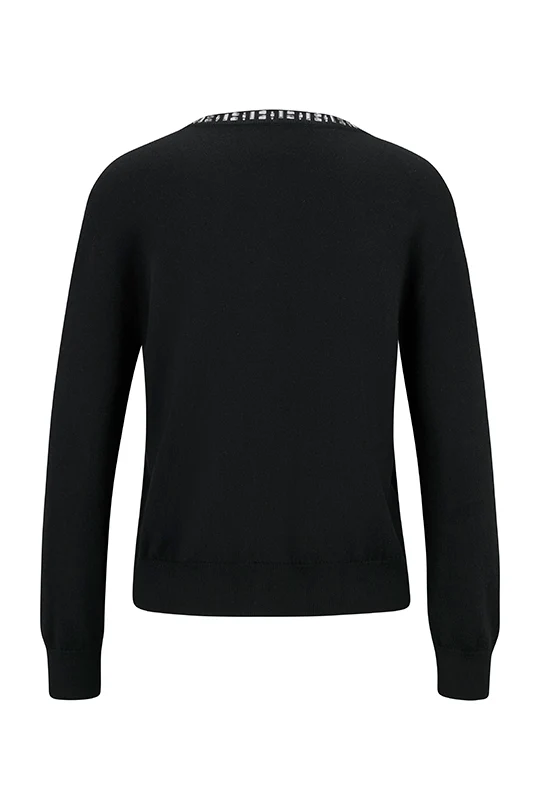 Feinstrick-Cardigan mit Kaschmiranteil und Glitzersteinchen