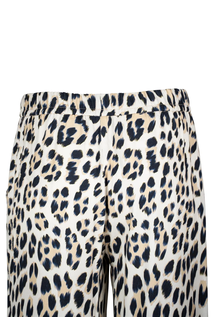 7/8 Hose mit Leo-Print und Bordüre
