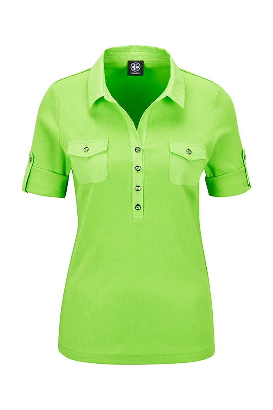 Poloshirt in weicher Baumwollqualität in Lime