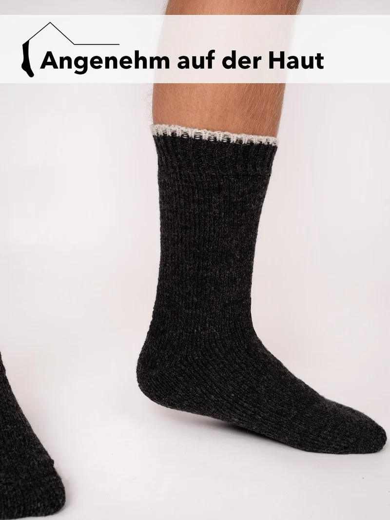 Ein Paar 80% Wollsocken Inu Extra Warm Mit Frottee Winter