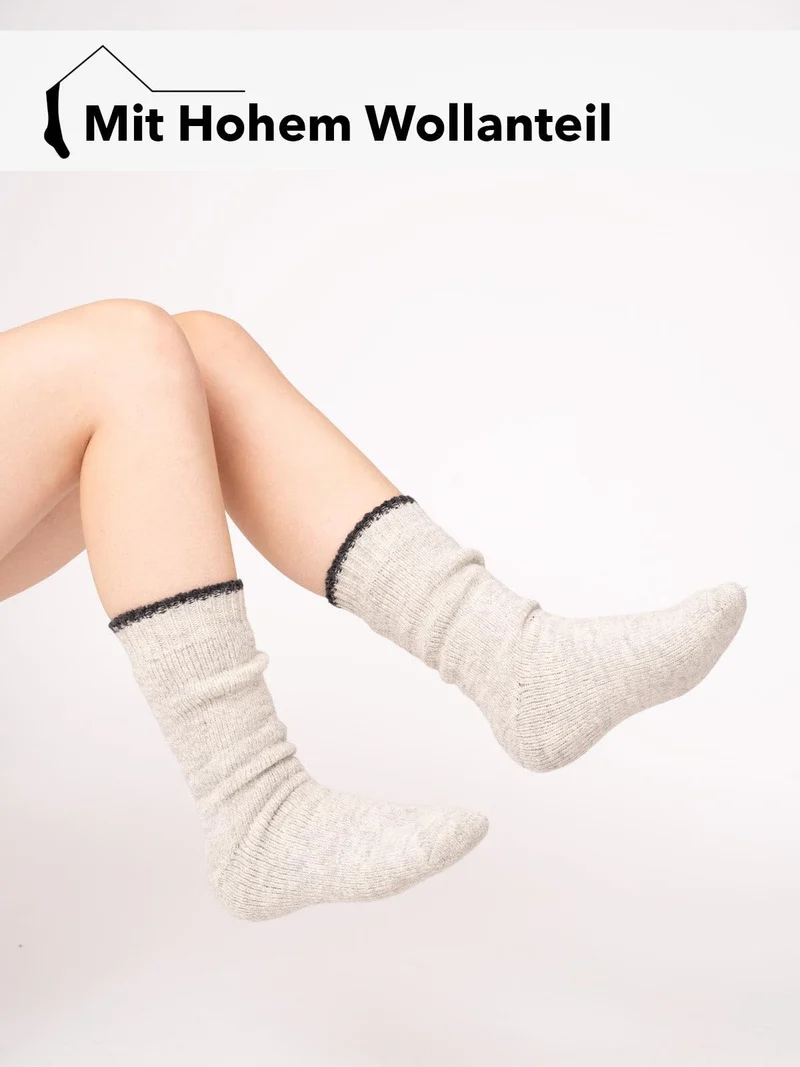 Ein Paar 80% Wollsocken Inu Extra Warm Mit Frottee Winter