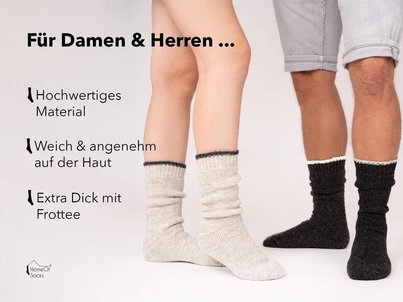 Ein Paar 80% Wollsocken Inu Extra Warm Mit Frottee Winter