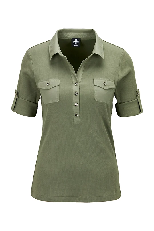Poloshirt in weicher Baumwollqualität in Khaki