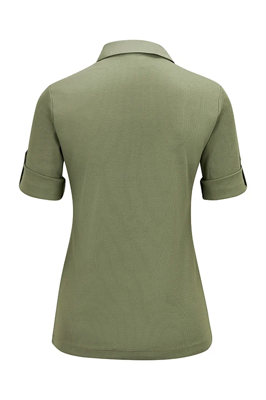 Poloshirt in weicher Baumwollqualität in Khaki