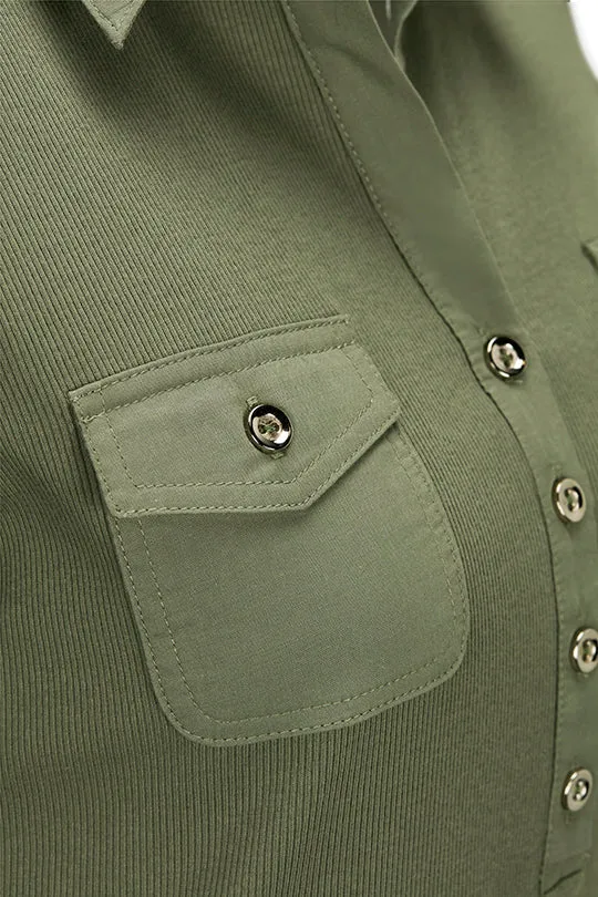 Poloshirt in weicher Baumwollqualität in Khaki