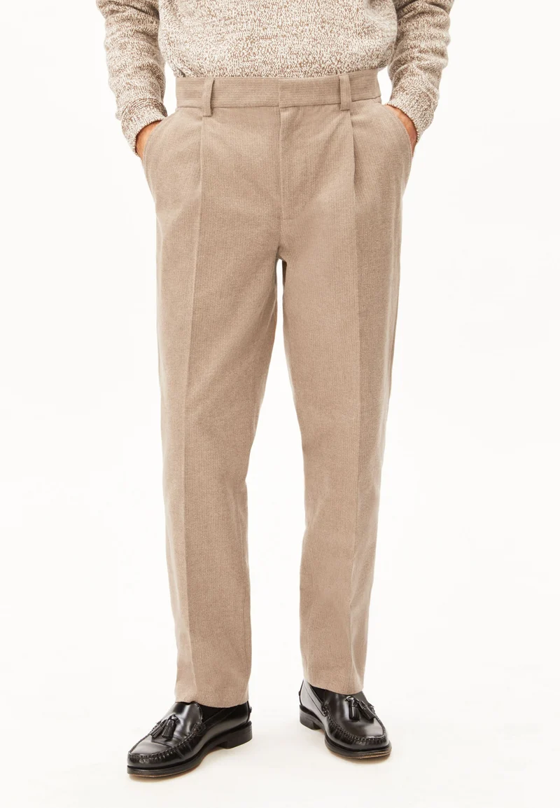 TAAMIR STRUKTURIERTE BUNDFALTENHOSE | honey reed