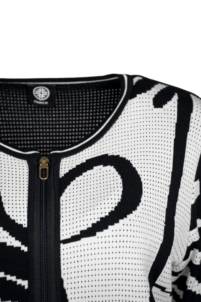 Zipjacke mit Ajour-Jacquard-Muster | 100% Made in Germany