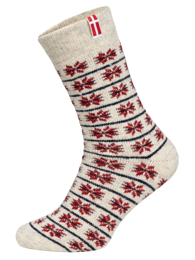 Ein Paar 80% Wollsocken Dänemark Flagge
