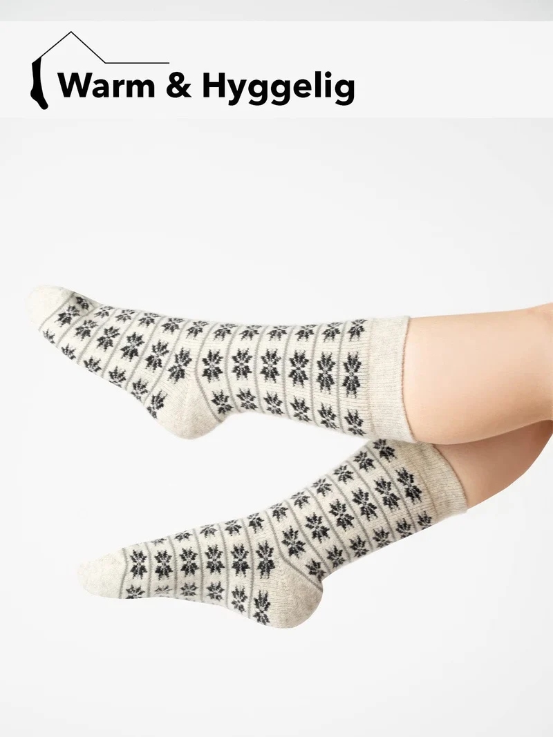 Ein Paar 80% Wollsocken Dänemark Flagge