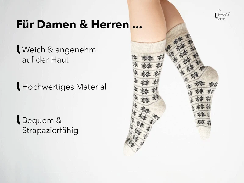 Ein Paar 80% Wollsocken Dänemark Flagge