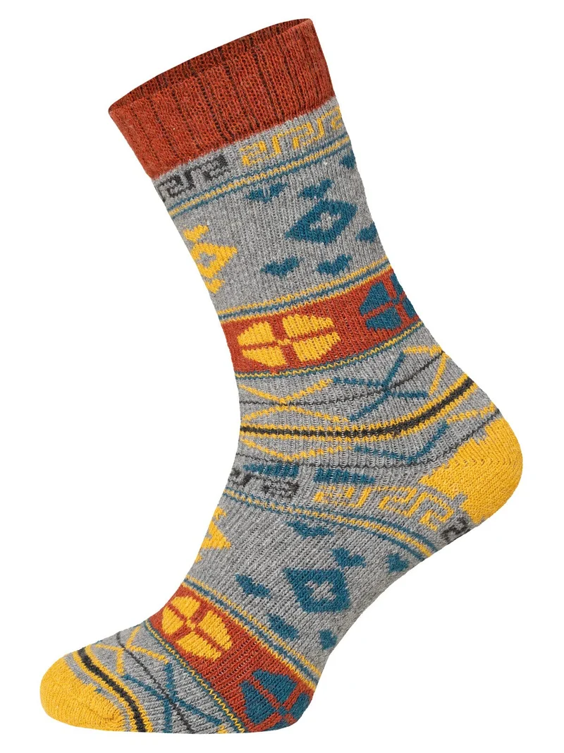 2 Paar 45% Wollsocken Moderne Bunte Ethno Design