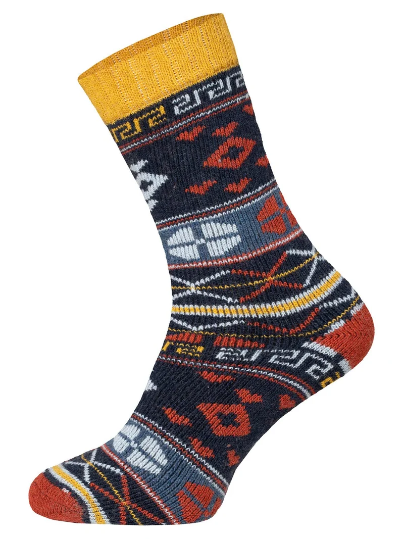 2 Paar 45% Wollsocken Moderne Bunte Ethno Design