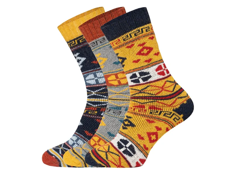 2 Paar 45% Wollsocken Moderne Bunte Ethno Design