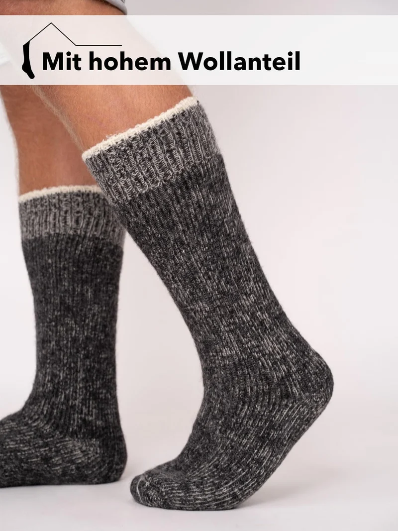 Ein Paar Kniestrumpf 95% Wolle mit Alpakawolle Warm