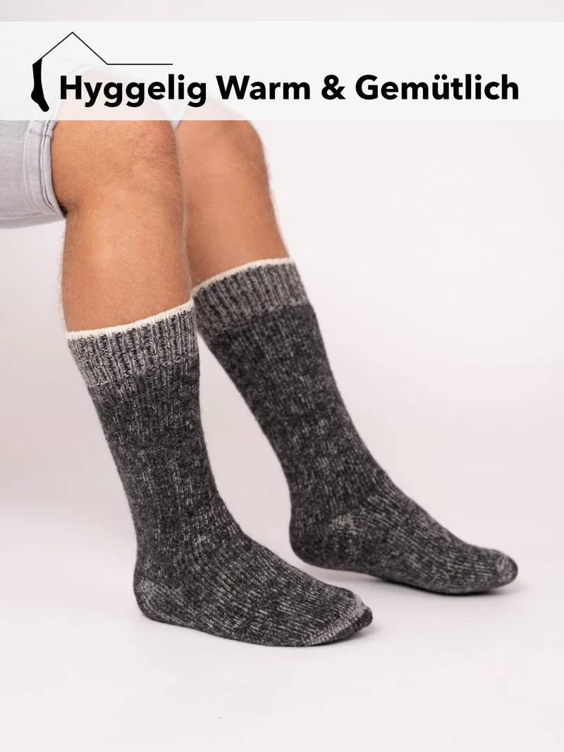 Ein Paar Kniestrumpf 95% Wolle mit Alpakawolle Warm