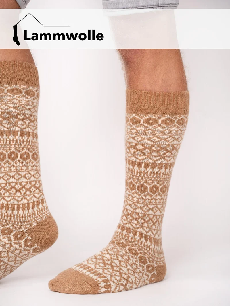 Ein Paar Kniestrumpf 70% Lammwolle s Design