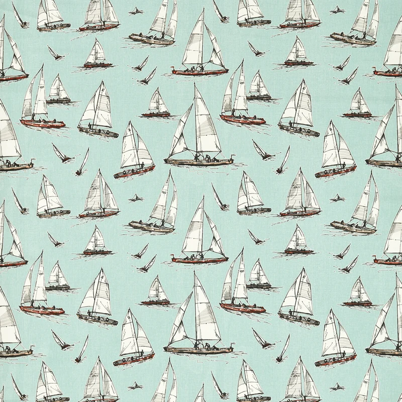 Baumwollstoff Segelyacht - mineral