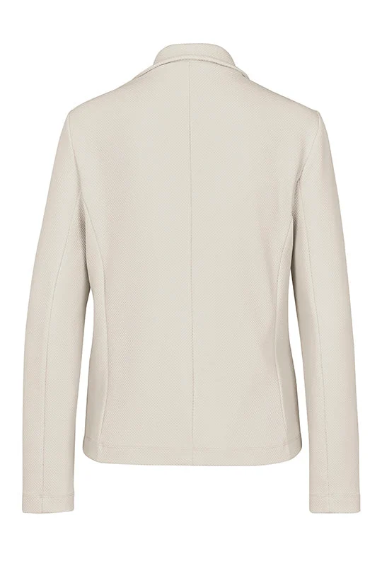 Taillierter Blazer in sportiver Jersey-Struktur in Champagner