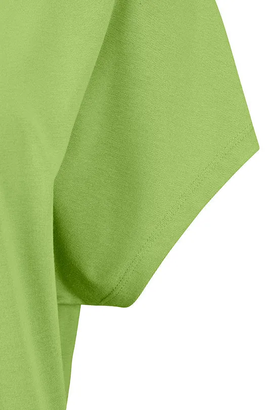 Rundhalsshirt mit Raffungen in Lime