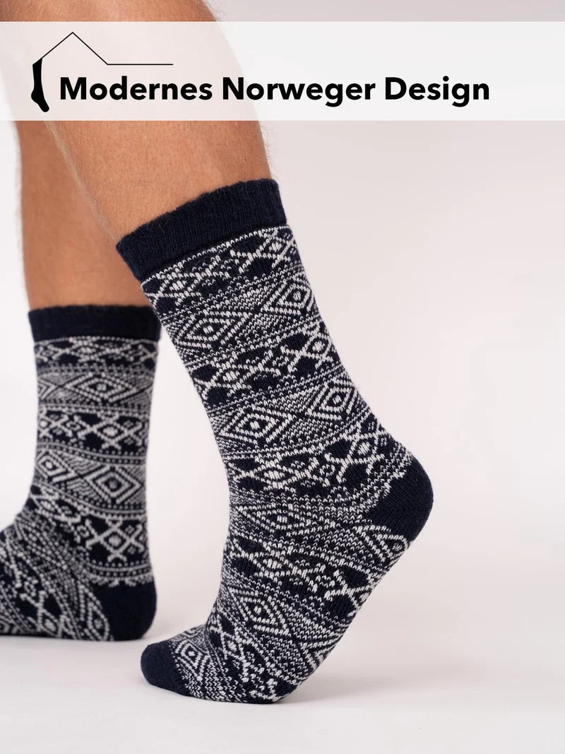 Ein Paar 45% Wollsocken s Norweger Design