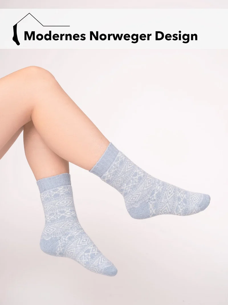 Ein Paar 45% Wollsocken s Norweger Design