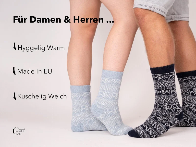 Ein Paar 45% Wollsocken s Norweger Design
