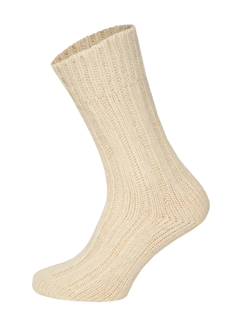2 Paar 100% Wolle Schurwoll Socken Natur Warm
