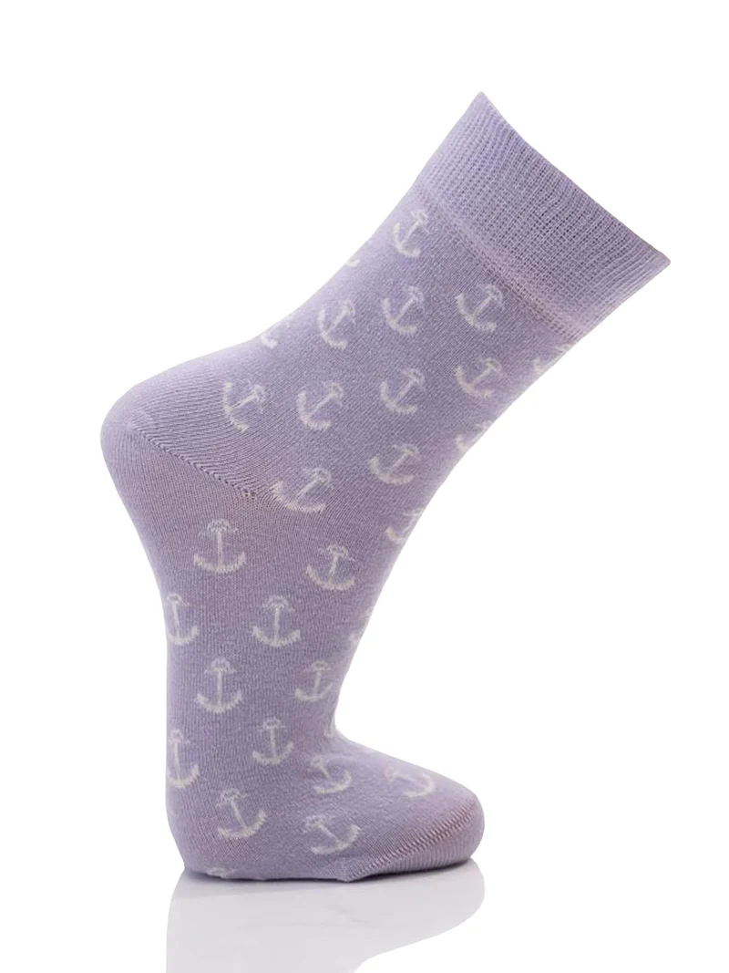 Ein Paar Maritime Baumwoll Socken mit Anker Motiv