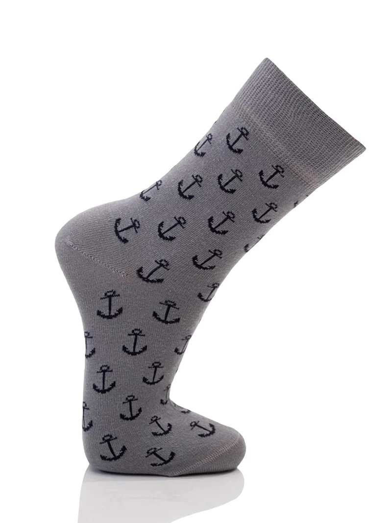 Ein Paar Maritime Baumwoll Socken mit Anker Motiv