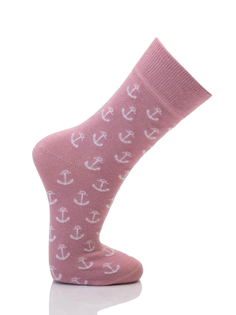 Ein Paar Maritime Baumwoll Socken mit Anker Motiv