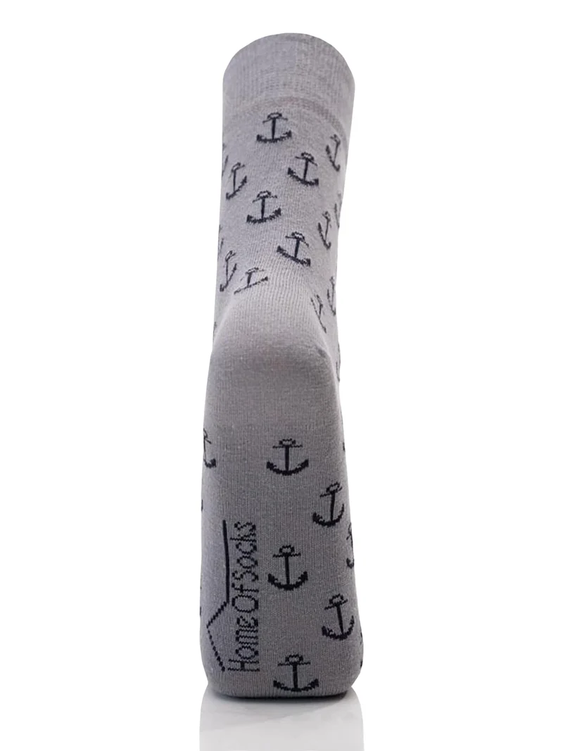Ein Paar Maritime Baumwoll Socken mit Anker Motiv